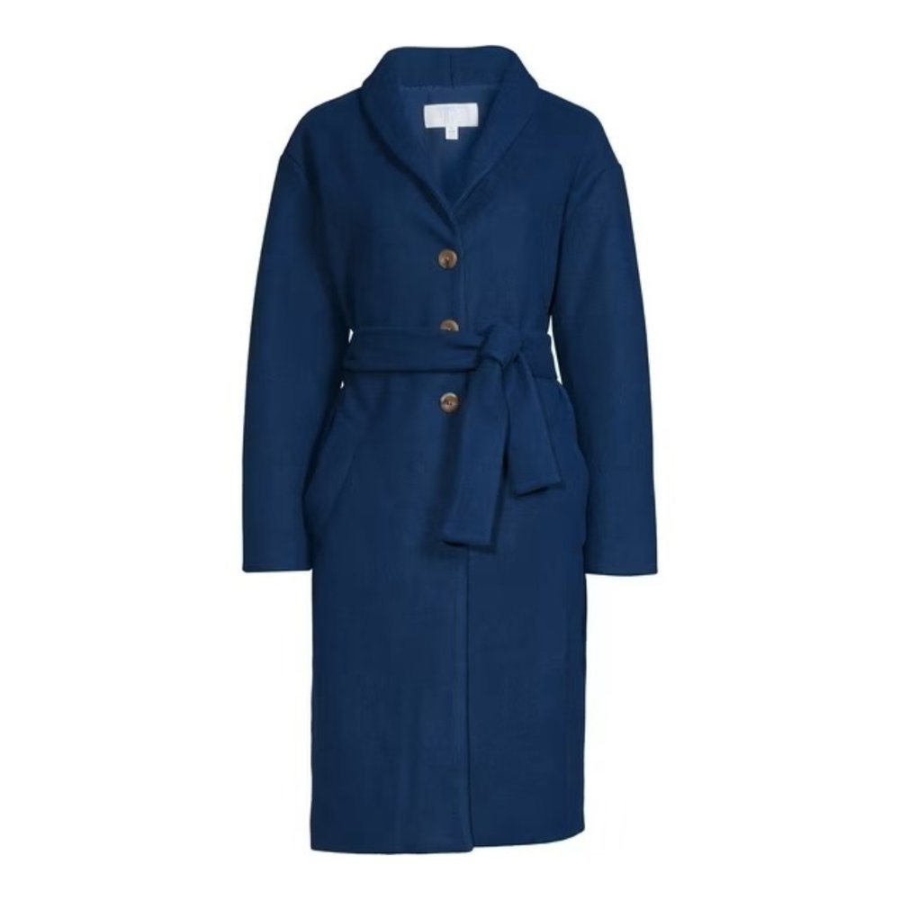 Faux Wool Coat – Shawl Collar Over Coat